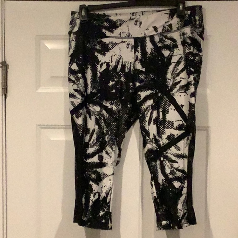 Ladies black and white work out pants